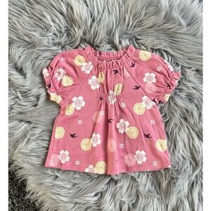 Tea Collection Infant Floral &‎ Raven Whimsical Scrunch Front T Size 6/12month